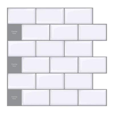 China Waterproof+Self-adhesive Shopify Self-adhesive PU Wall Tile DIY Backsplash Oil-proof Subterranean for Bathroom for sale