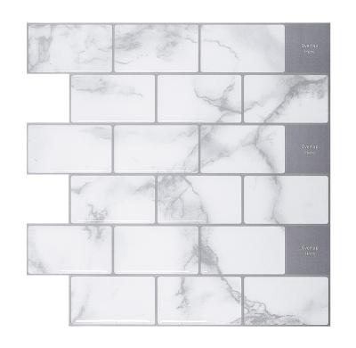 China Waterproof+Self-adhesive OGFit PU 3D Self-adhesive Wall Tiles Underground Waterproof Oil-proof Backsplash Self Adhesive For Kitchen for sale