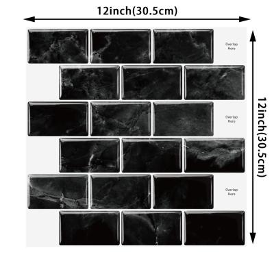 China New Oil-proof Self-adhesive Underground Tending DIY Waterproof+Self-adhesive Decorative Kitchen PU Wall Tile Removable Backsplash for sale