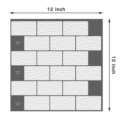 China Waterproof+Self-adhesive Self-adhesive Bathroom Kitchen Tiles Waterproof Peel and Stick Backsplash 3d Wall Sticker for sale