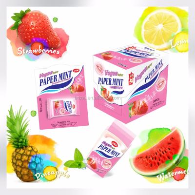 China Private Label Sugar Free High Refresh Wholesale Vitamin C Paper Mint Strip Candy for sale