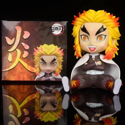 China Cartoon Toy 12cm Anime Demon Slayer Rengoku Kyoujurou Action Number Sitting Position for sale