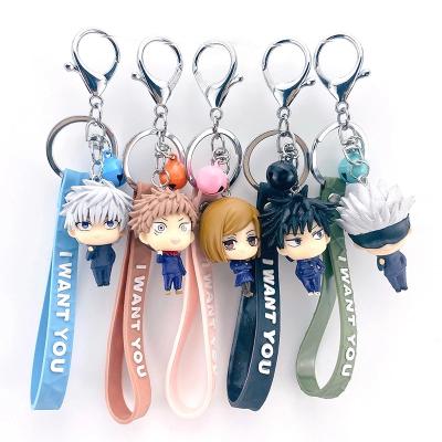 China Decoraive 5pcs/set Anime Jujutsu Kaisen Gojo Satoru Kugisaki Action Figure Modle Toys Key Chain Pendant for sale