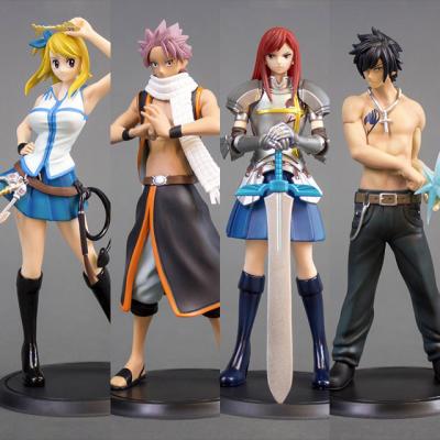 China Fairy Tail Model Toys Gifts Natsu Dragnir Gray Erza Scarlet Lucy PVC Action Figure Tail Figure Cartoon Toy 16cm Anime 4pcs/set for sale