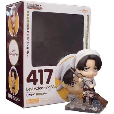 China Cartoon Toy 10cm Anime Attack On Titan Figure Levi Ackerman's Clean Ver Action Number 417 PVC Collectible Model Toys For Children for sale