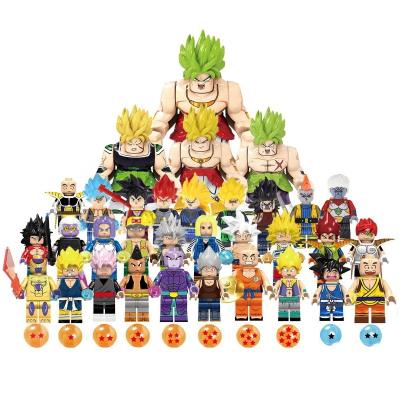 China Building Toy Anime DBZ goku vegeta Kuririn meeting broly building block Mini Figure Toy building block creative toys gift for kid for sale