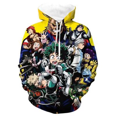 China NEW Anti-Wrinkle 2021 Hotsale anime My Hero Academia 3D Sweater Adult Hooded Casual Sweater Anime Clothes for sale