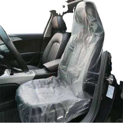 China Sports Car Seat Dust Cover Transparent Disposable Protective Plastic Anti-fouling Cover The Back Of The Front A Three Piece for sale