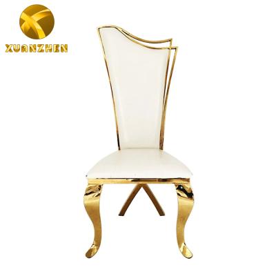 Chine Confortable Furniture Restaurant Gold Dining Chair Luxury Metal Dining Chair European Leather Dining Chairs DC007 à vendre