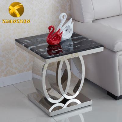 China Extendable Living Room Furniture Sets Coffee Tables Black Marble Small Side Table Modern End Coffe Table For Sale ST001 for sale