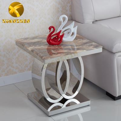 중국 Extendable Living Room Furniture Sets Modern Metal Coffee Tables Black Marble Side Table End Tea Table For Sale ST001 판매용