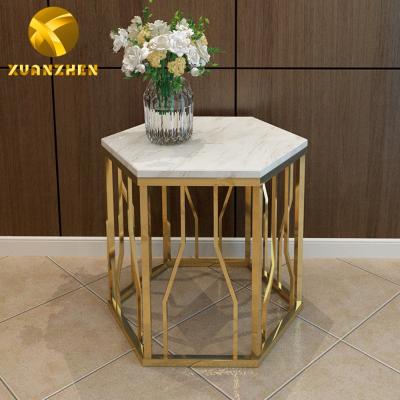 China Convertible Tables Marble Luxury Coffee Tables Modern Metal Furniture Living Room Side Table Made In China for sale