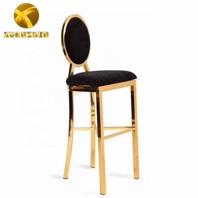 China Hotel furniture factory modern stainless steel bar stool high chair metal leather bar chair modern wedding high chair for sale zu verkaufen