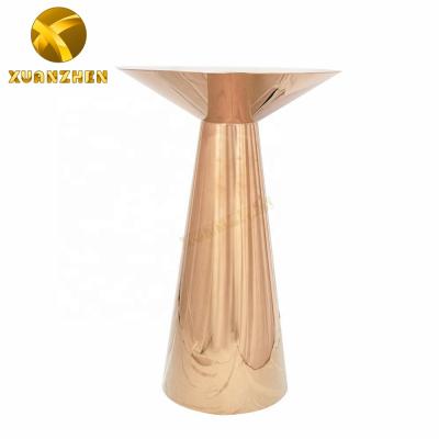 중국 New Design Wedding Convertible Furniture Rose Gold Metal Bar Tables Modern Luxury Pedestal Stand Flower Stand For Sale 판매용