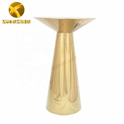 중국 Modern metal hotel furniture stainless steel gold coffee tables luxury convertible pedestal stand modern metal flower stand for weddings 판매용