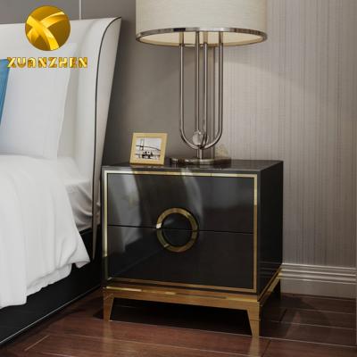 China Nordic Simple Luxury Modern Marble Bedside Light Family Metal Bedroom Metal Bedroom Storage Cabinet Small Nightstand en venta