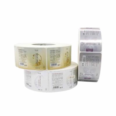 China Anti-counterfeit Custom Skincare Adhesive Cosmetic Label Printing Cosmetic Label Sticker Roll for sale