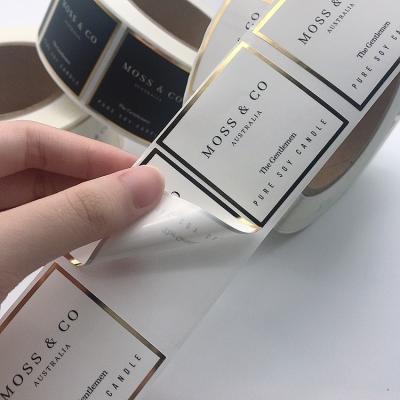 China Custom Waterproof Private Candles Labels Printing Matte Gold Foil Sticker Label for Candle Jars for sale