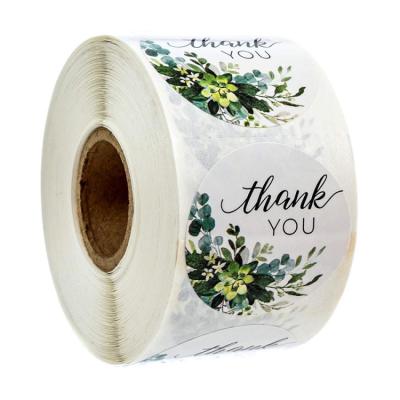 China Waterproof Round Custom Vinyl Roll Label Paper Vinyl Thank You Stickers For Small Business for sale