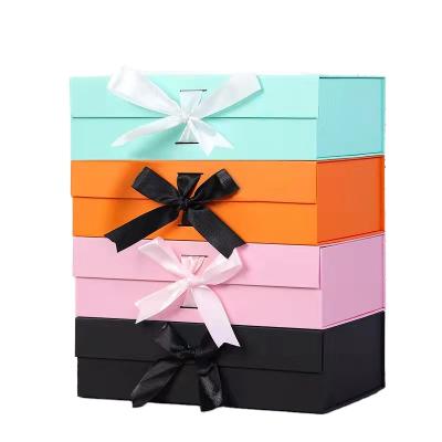 China 6 Colors Recyclable Luxury Ribbon Packaging Box With Logo Gift Box Customized Storage Boxes for sale