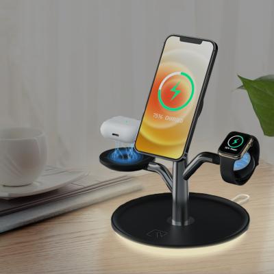 China Wholesale Amazon Perfect Explosive Multifunctional Magnetic Wireless Charger Noise Charging Fast Stand For Mobile Phone Watches for sale