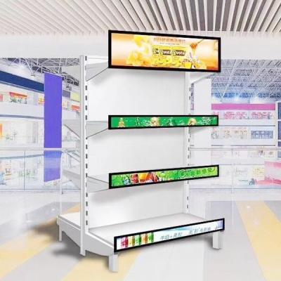 China Indoor Hd Shelf Strip Screen Advertising Stretched Bar Display Screens For Indoor Advertising for sale