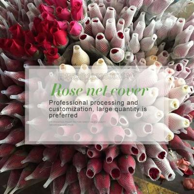 China Flower Rose Net Pe Protective Wrapping Rose Flower Mesh Sleeve Netting Wrapping Mesh For Flowers for sale