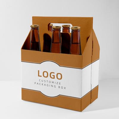 China Recycled Materials Factory Direct Supply Customized Paper Cardboard Beer Packaging Gift Box For Wine Bottles for sale