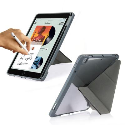 China iPad 2021 Shape Protective Origami Multi-holding Tablet PC Covers Clear Back Cover Tablet Case For iPad Stand Magnet for sale