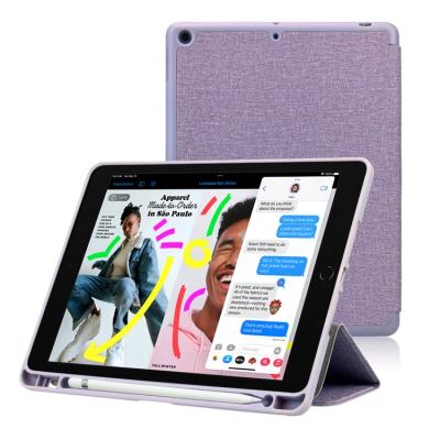 China Magnetic Stand Auto-Sleep Function 10.2 Inch Luxury Leather Case For iPad 9th Generation With Magnetic Pencil Holder Solid Color TPU Back Tablet Covers for sale