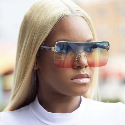 China Fashion Sunglasses 2022 New Fashion Women's Sunglasses Women's Oversized Big Frame Square Design Wholesale Fashion Sunglasses for sale