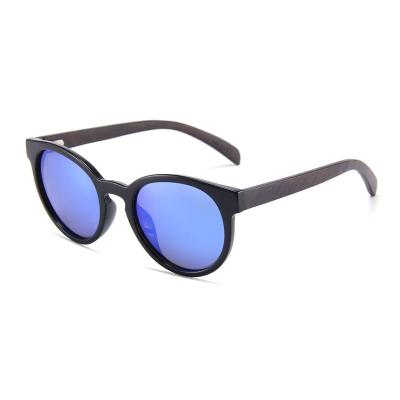 China Custom Made Cat Logo Bamboo Sunglasses .3 Lens Blue China Wood Fashion Sunglasses Mirror Polarized 2021 Wooden Sunglasses for sale