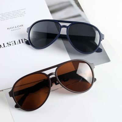 China Comfort 2022 men's vintage polarized sunglasses fashionable double beam sunglasses women shape ins style sunglasses wholesale for sale