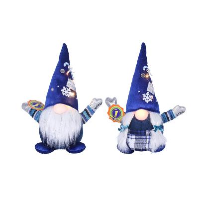 China Gift Faceless Blue Gnome Santa Claus With Big Hat And Thick Beard For Faceless Christmas Ornament Table Tree Decoration for sale