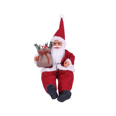 China Christmas Santa Claus Figurine Decoration Ornament Sitting Doll Toy Table Decoration Ferstival Present for sale