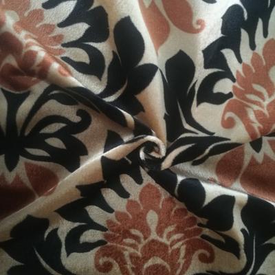 China Chinese Manufacturer Shrink-Resistant Cheap 100% Polyester Knitted Velvet Printed Fabric For Sofa for sale