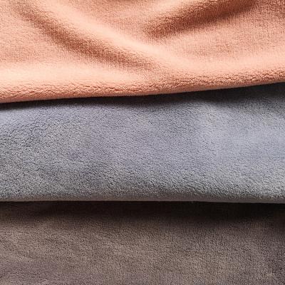 China Shrink-resistant 100% Polyester Warp Knitted Coral Double-Sided Velvet Fleece Fabric for sale