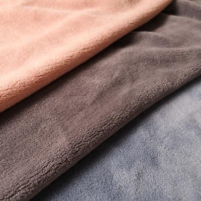 China Warm Soft Double-Sided Coral Fleece Polyester Shrink-Resistant Fabric For Covering Pajamas for sale