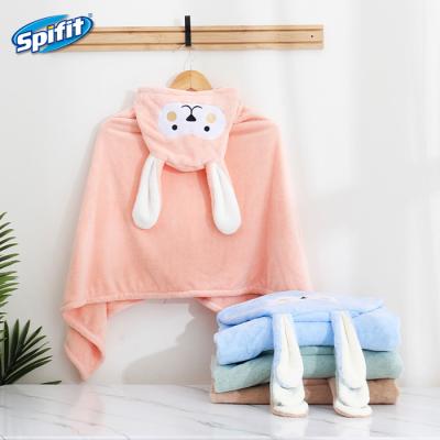 China Lightweight Compressed Baby Bath Hooded Bathrobe For Kids Towel Beach Flower Digger Print for sale