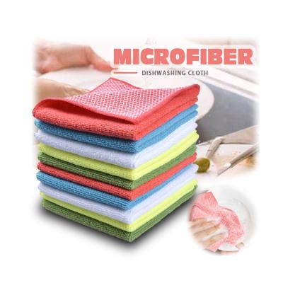 China SPIFIT Child Safe 5 Piece Microfiber Absorbent Kitchen Daily Cloth Dish Cloth Cleaning Wash Clothes Towel for sale