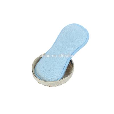 China Sustainable Microfiber Kitchen Scouring Pads Dish Scrubber Brush Double Sided Rubbing Sponges for sale