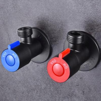 China Traditional Black Stainless Steel Angle Stop Valve Water Sink Bathroom Kitchen Toilet Quarter Turn Cut Angle Valve for sale