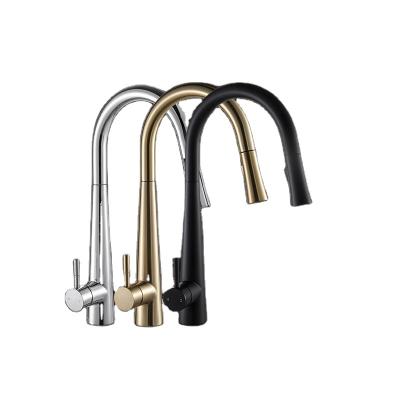 China Modern Gold and Black cUPC UPC 61-9 NSF Pull Out Flexible SS SUS 304 Stainless Steel Kitchen Sink Mixer Tap Faucet For Kitchen Sink for sale