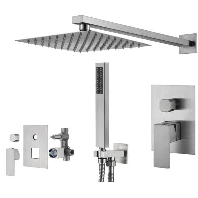 China BL-SS016 304 Stainless Steel Modern Hot And Cold Waterfall Swept In The Bathroom Rain Shower Wall Hidden Faucet Set for sale