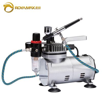 China Professional Multifunctional Oil Free Airbrush Compressor Kit TC-22BK for sale