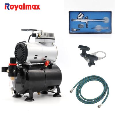 China Royalmax TC-20TK Mini Airbrush Compressor Tattoo Nail Art Spray Kit Paint Gun TC-20TK for sale