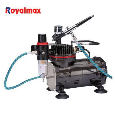 China Royalmax TC-802K 1/6HP Piston Airbrush Compressor Oil Free Kit TC-802K for sale