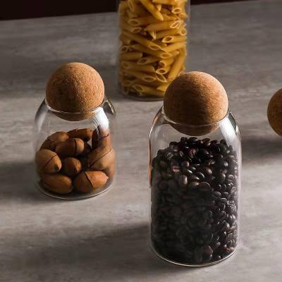 China Viable Storage Canister Glass Jars For Coffee Tea Spice Sugar Salt Set Of Glass Canister With Wooden Lid for sale