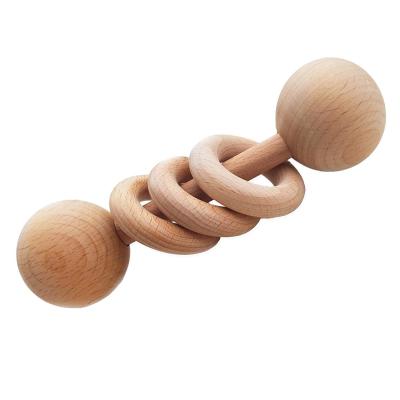 China Europe Baby Wooden Rattle, Beech Wood Natural Classic Wooden Baby Rattle, Teething Toys For Newborn Baby for sale