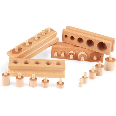 China Eductaional Sensory Wooden Toys Montessori Knobbed Cylinders (Set Of Four) for sale